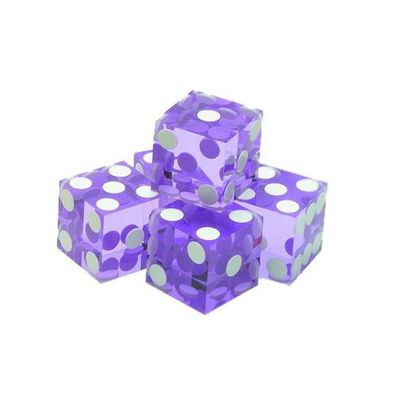 Casino-Würfel - 5 Stück - 19mm - lila