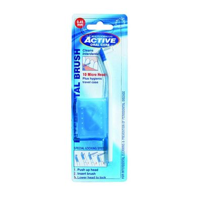 ACTIVE ORAL CARE Interdentalbürste + Wechselkappen 0,45mm 10Stk