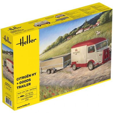 Heller - Citroen HY + Goods Trailer - 1:24 - 138 + 160 Teile