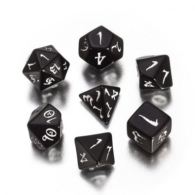 Classic RPG Würfel-Set - 7 Stück - schwarz und weiss