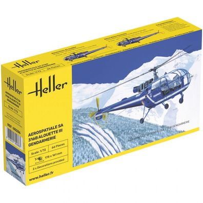 Heller - SA 316 Alouette III Gendarmerie - 1:72 - 66 Teile