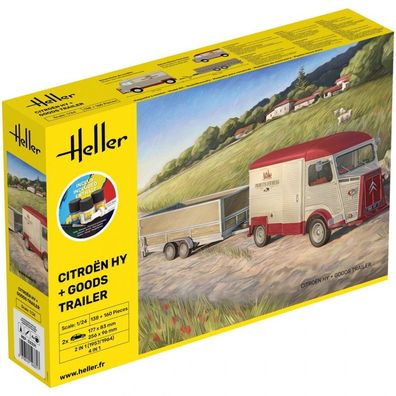 Heller - Starter Kit Citroën HY + Goods Trailer - 1:24 - 138 + 160 Teile