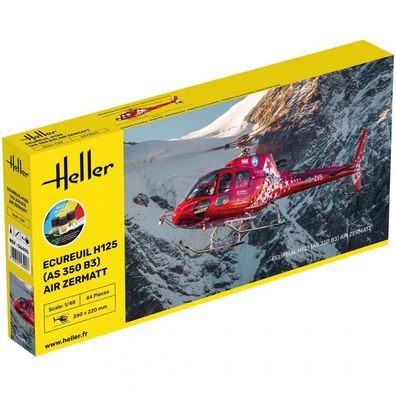 Heller - Starter Kit Ecureuil H125 (AS 350 B3) Air Zermatt - 1:48 - 44 Teile