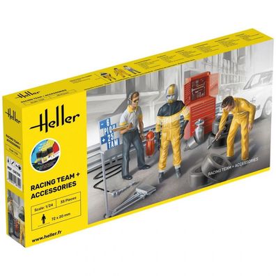 Heller - Starter Kit Racing Team + Accessories - 1:24 - 35 Teile - 3 Figuren