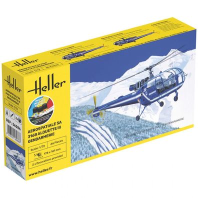Heller - Starter Kit SA 316B Alouette III Gendarmerie - 1:72 - 66 Teile