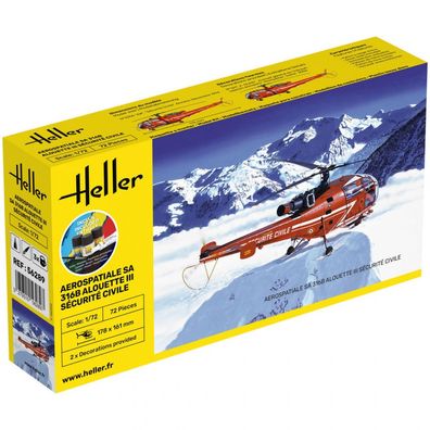 Heller - Starter Kit SA 316B Alouette III Sécurité Civile - 1:72 - 72 Teile