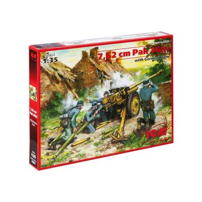 ICM - 7,62 cm Pak 36(r) with German Crew - 1:35 - 159 Teile - 4 Figuren