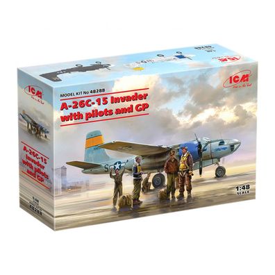 ICM - A-26C-15 Invader mit Piloten und Bodenpersonal - 1:48 - 287 Teile