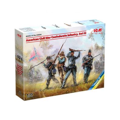ICM - American Civil War Confederate Infantry Set II - 1:35 - 4 Figuren