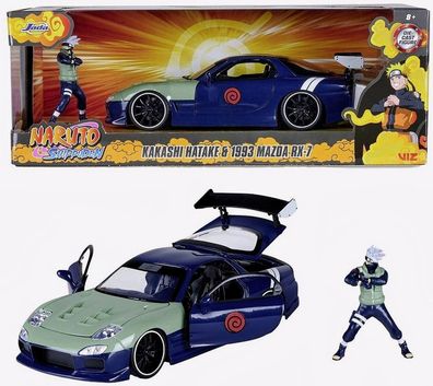 Naruto Shippuden Jada Die Cast Figure Kakashi Hatake & 1993 Mazda RX-7 - 1:24