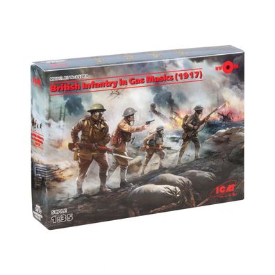 ICM - British Infantry in Gas Masks (1917) - 1:35 - 4 Figuren
