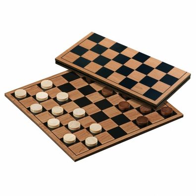 Dame-Set - klappbares Holzspielbrett - bedruckt