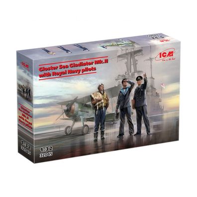 ICM - Gloster Sea Gladiator Mk. II mit Royal Navy Piloten - 1:32 - 168 Teile