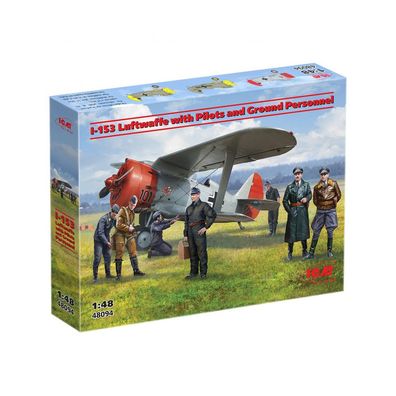 ICM - I-153 Luftwaffe with Pilots and Ground Personnel - 1:48 - 141 Teile