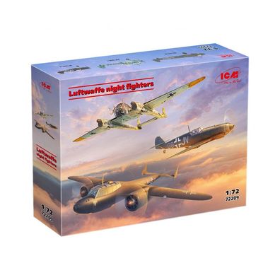 ICM - Luftwaffe Nachtjäger Set (Bf 109E-4/Fw 189A-1/Do 17Z-10) - 1:72 - 334 Teile