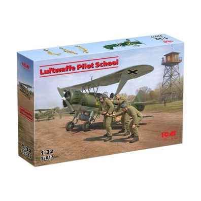 ICM - Luftwaffe Pilot School - Hs 123A (late) mit Besatzung - 1:32 - 226 Teile