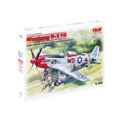 ICM - Mustang P-51D with USAAF Pilots and Ground Personnel - 1:48 - 100 Teile