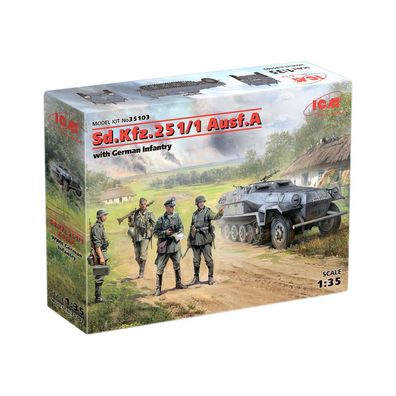 ICM - Sd. Kfz.251/1 Ausf.A with German Infantry - 1:35 - 375 Teile
