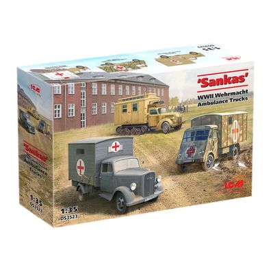 ICM - Sankas - WWII Wehrmacht Ambulance Trucks - 1:35 - 655 Teile