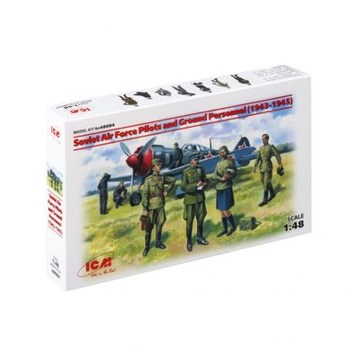 ICM - Sowjetische Piloten/Bodenpersonal 1943-45 - 1:48 - 45 Teile - 7 Figuren