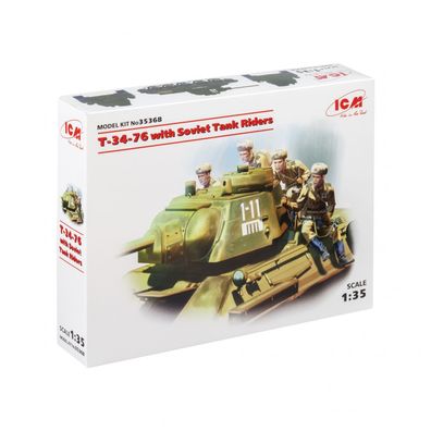 ICM - T-34-76 mit sowjetischen Panzerreitern - 1:35 - 243 Teile