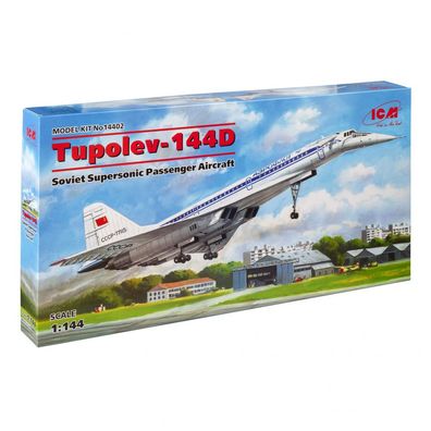 ICM - Tupolev-144D - Sowjetisches Überschall-Passagierflugzeug - 1:144 - 114 Teile