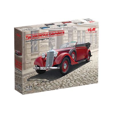 ICM - Typ 320 (W142) Cabriolet Soft Top - WWII German Staff Car - 1:35 - 146 Teile