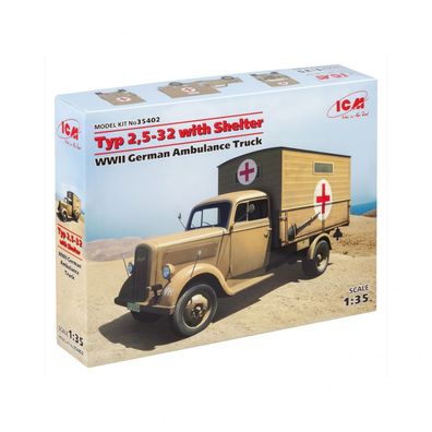 ICM - Typ 2,5-32 with Shelter WWII German Ambulance Truck - 1:35 - 176 Teile