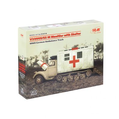 ICM - V3000S/SS M Maultier with Shelter - WWII German Ambulance Truck - 1:35