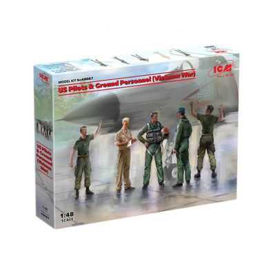 ICM - US Pilots/Ground Personnel (Vietnam War) - 1:48 - 38 Teile - 5 Figuren