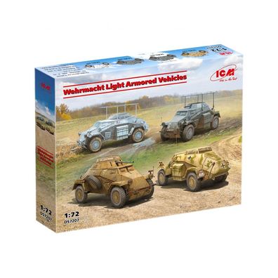 ICM - Wehrmacht Light Armored Vehicles - 1:72 - 220 Teile - 4 Panzerwagen