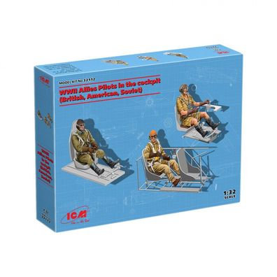 ICM - WWII Allies Pilots in the Cockpit - 1:32 - 3 Figuren