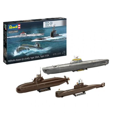 Revell - 70 Years Bundeswehr - Wilhelm Bauer (U2540), Type 206A, Type 212A - 1:144