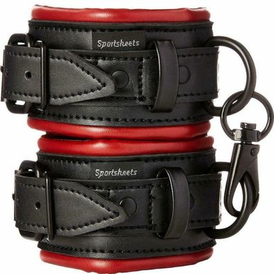 Sportsheets Saffron Cuffs - Black & Red