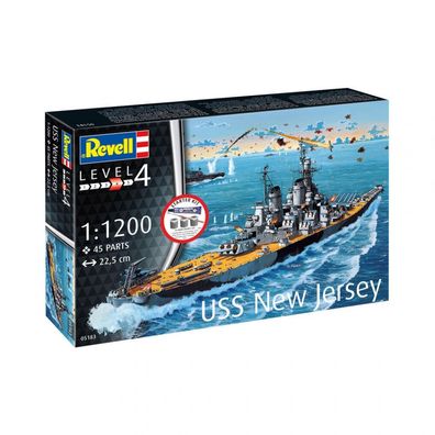 Revell - Battleship USS New Jersey Starter Kit - 1:1200 - 45 Teile