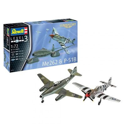 Revell - Combat Set Messerschmitt Me262/P-51B Mustang - 1:72 - 111 Teile