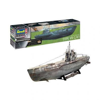 Revell - German Submarine Type VII C/41 Platinum Edition - 1:72 - 832 Teile