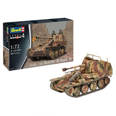 Revell - Sonderkraftfahrzeug 138 Marder III Ausführung M - 1:72 - 138 Teile