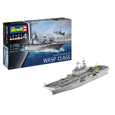Revell - US Navy Assault Carrier WASP Class - 1:700 - 142 Teile