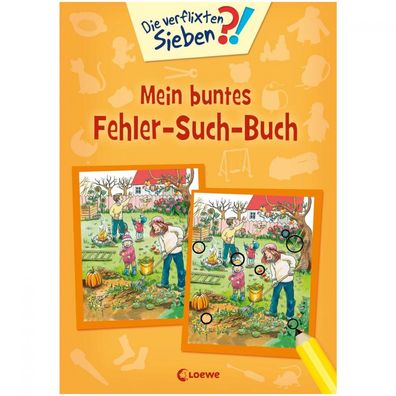 Die Verflixten Sieben - Mein buntes Fehler-Such-Buch - Orange