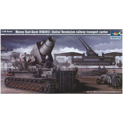 Trumpeter - Mörser Karl-Gerät 040/041 auf Eisenbahn-Transportträger - 1:35 - 1361