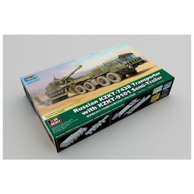 Trumpeter - Russian KZKT-7428 Transporter mit KZKT-9101 Semi-Trailer - 1:35 - 700 Tei