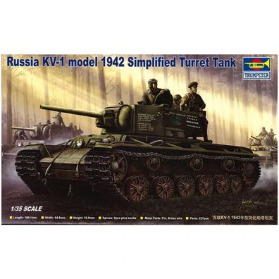 Trumpeter - Russischer KV-1 Modell 1942 mit vereinfachtem Turm - 1:35 - 237 Teile