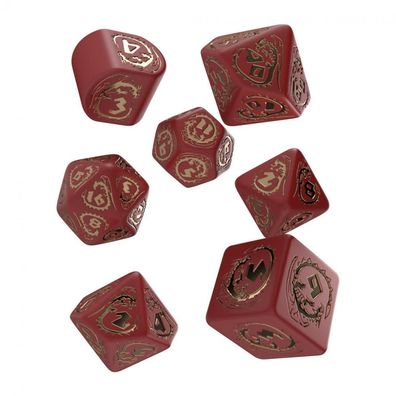Dragons Modern Dice Set Red-Gold (7)