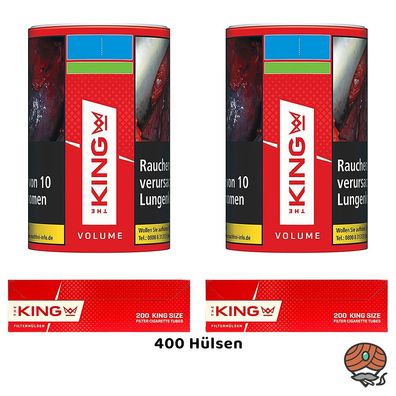 The King Red Volumentabak Dose 2x 90g, Hülsen