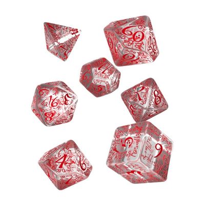 Elvish Dice Set - Translucent/red