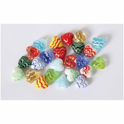 Glas-Herzen Wellen-Design - 24 Teile