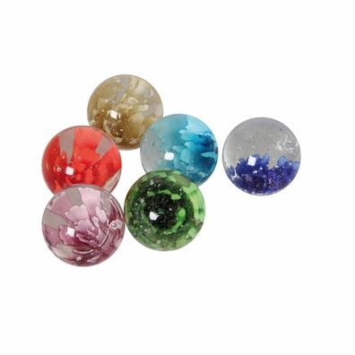 Glasmurmeln - 3D-Blume - 35mm - 6er Set