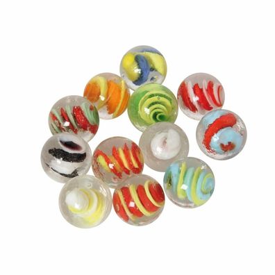 Glasmurmeln - Spirale - 25mm - 12er Set