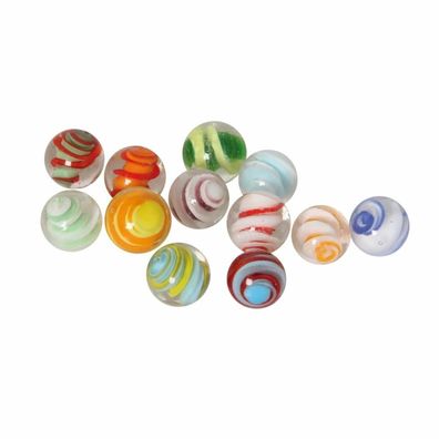 Glasmurmeln - Spirale - 17mm - 12er Set